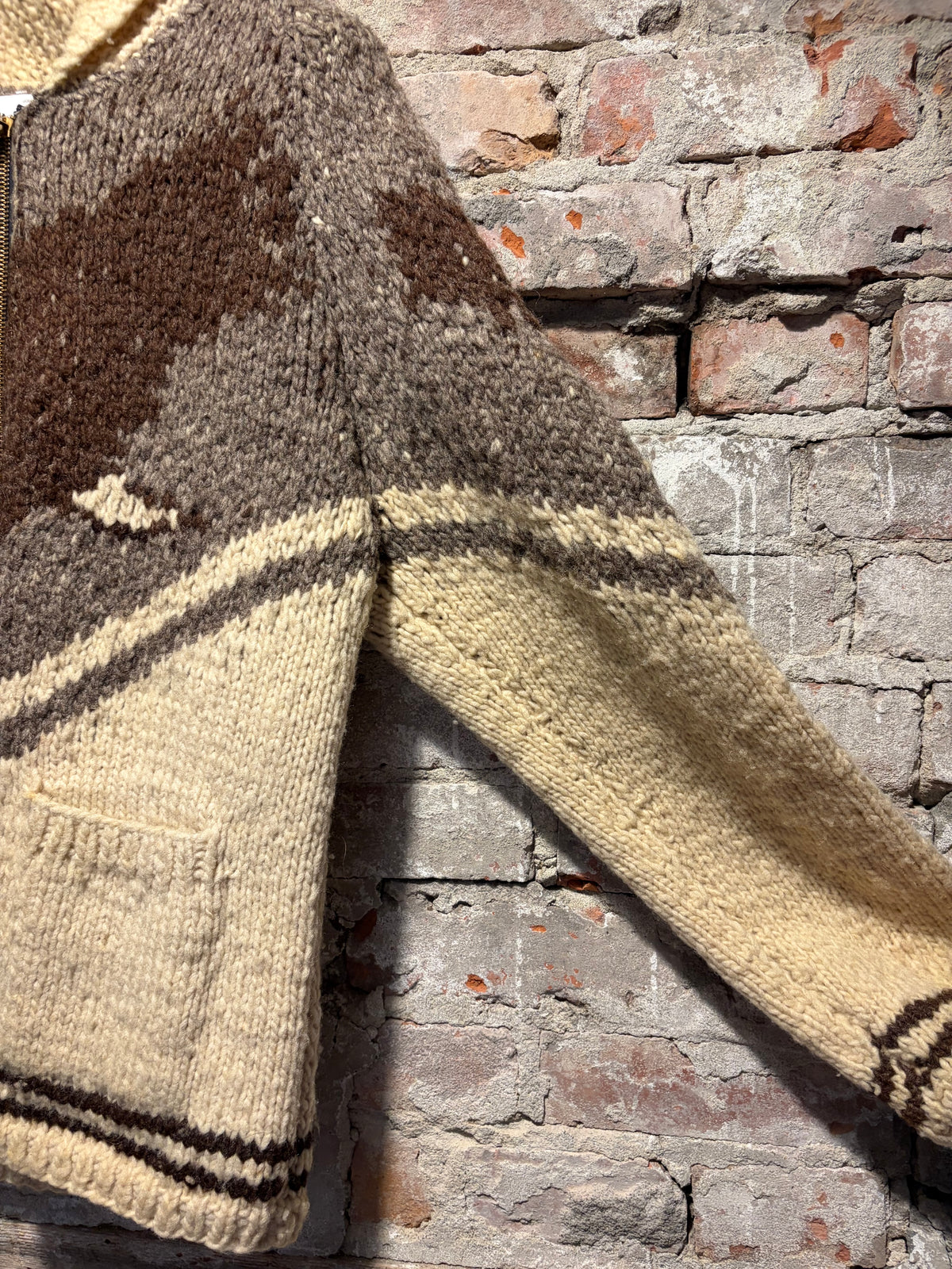 Sleeve on Vintage Eagle Cowichan Style Sweater SZ M