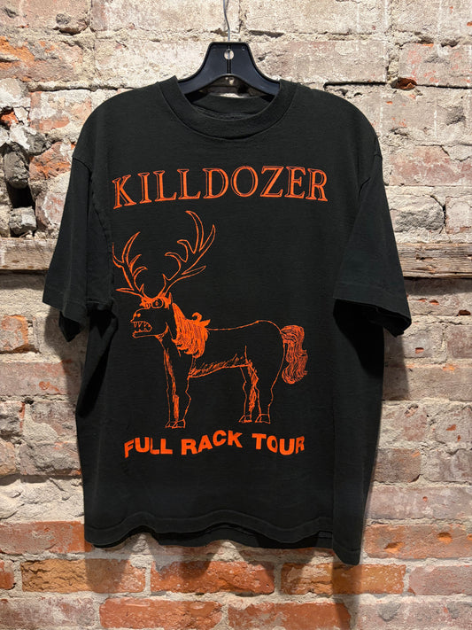 Front of Vintage Killdozer Full Rack Tour Tee SZ XL