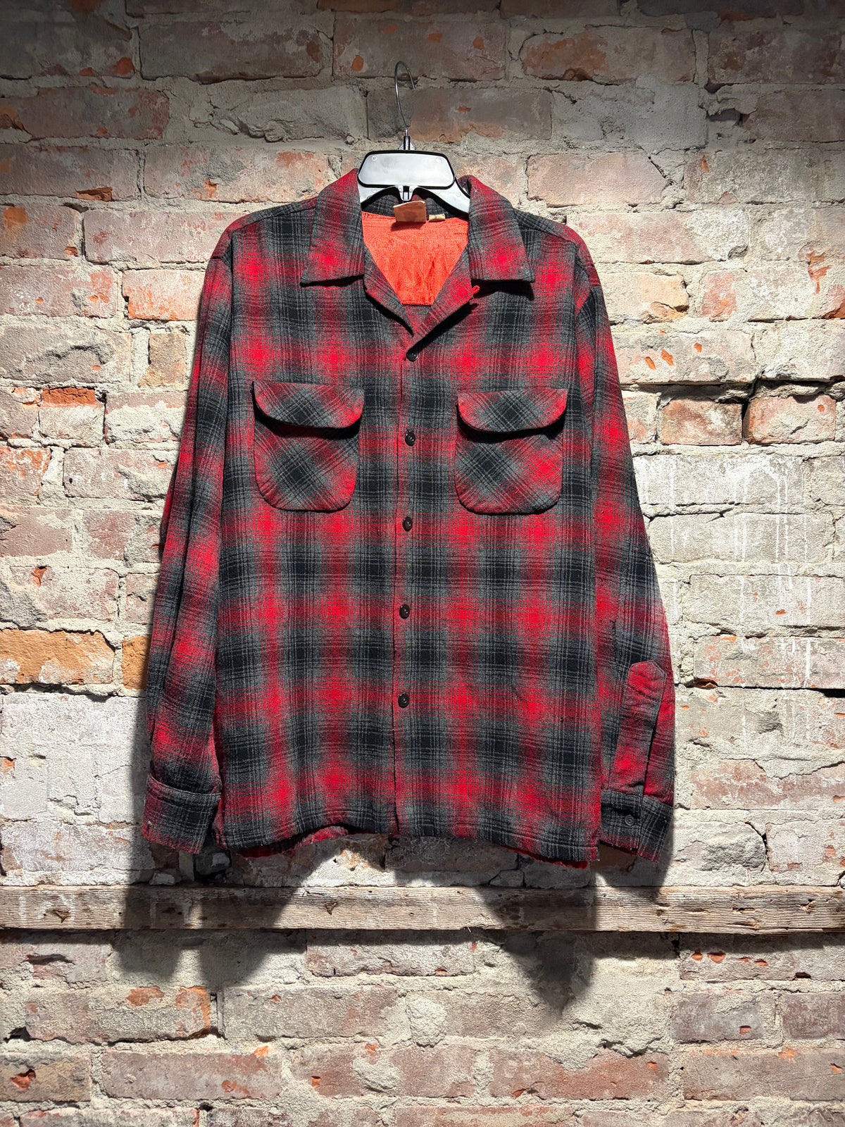 Front of Vintage Kingsmen Wool Loop Collar Flannel SZ L