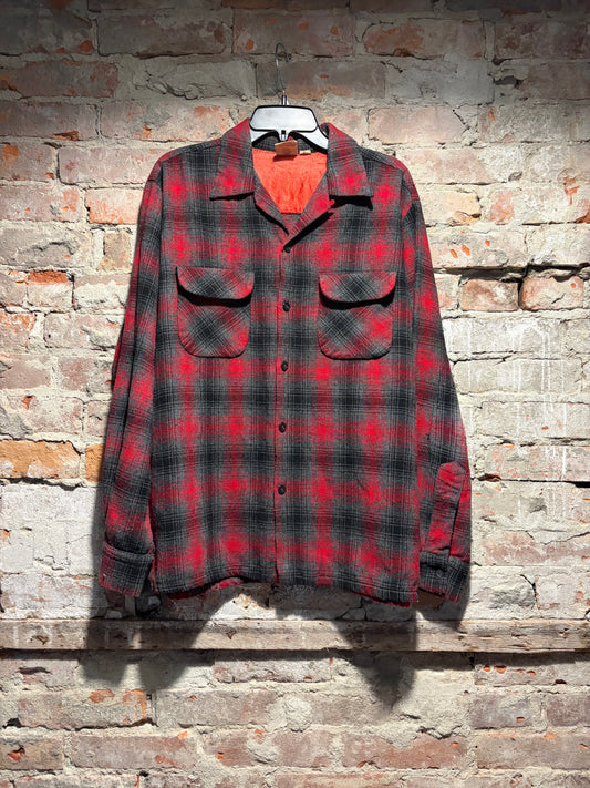 Front of Vintage Kingsmen Wool Loop Collar Flannel SZ L