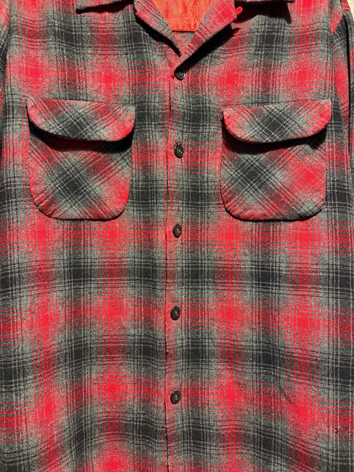 Buttons on Vintage Kingsmen Wool Loop Collar Flannel SZ L