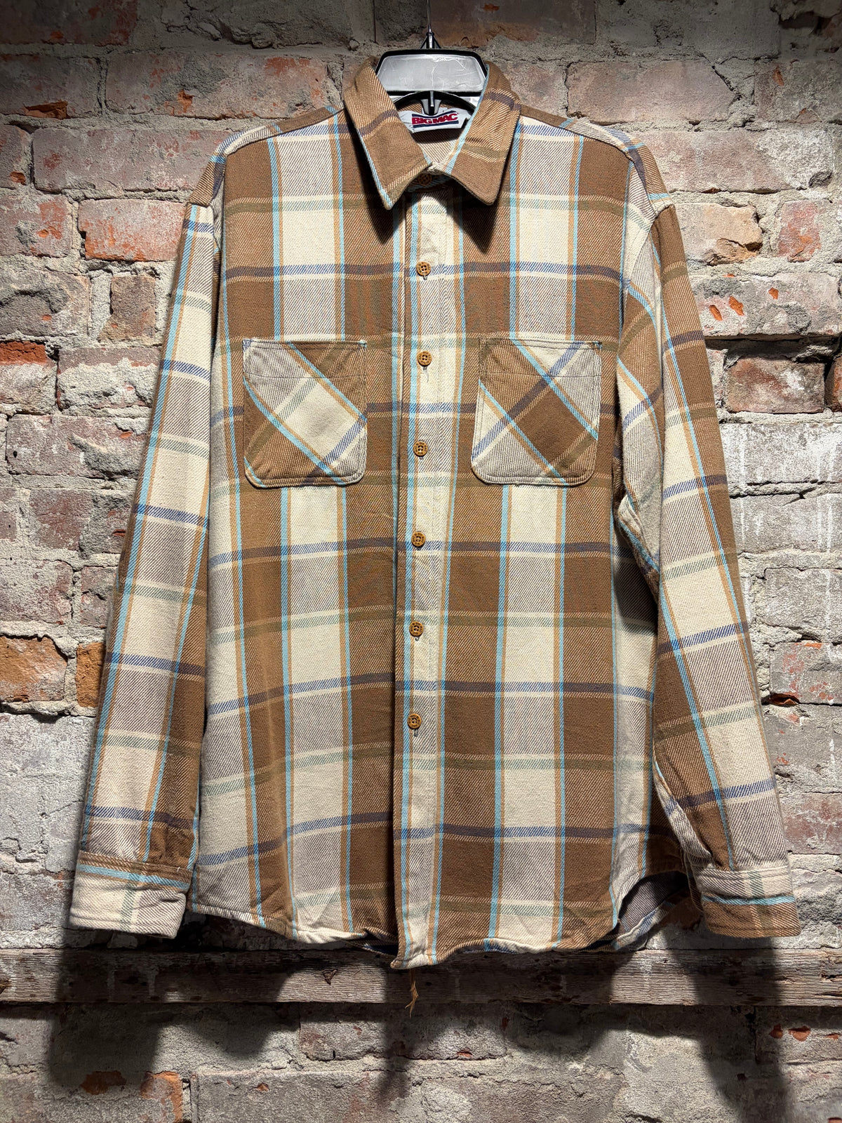 Front of Vintage Big Mac Earth Tone Cotton Flannel SZ L