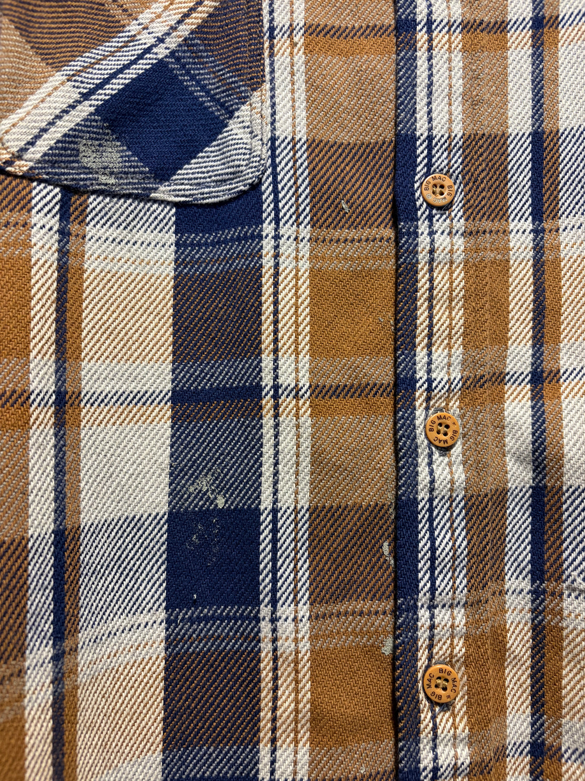 Stains on 70s Big Mac Heavy Cotton Flannel SZ XL