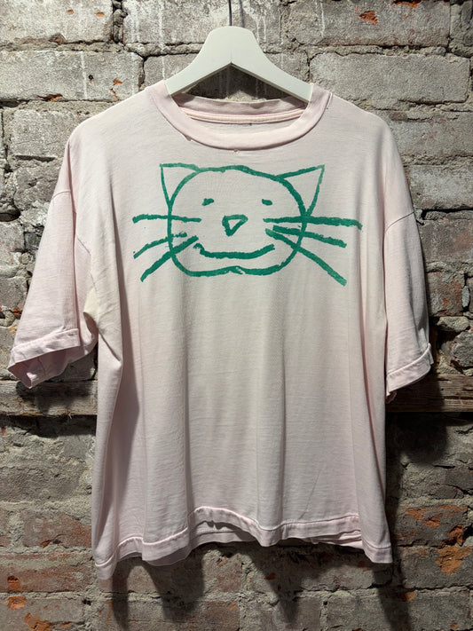 Front of Vintage Pink K Records Beat Happening Tee SZ XL