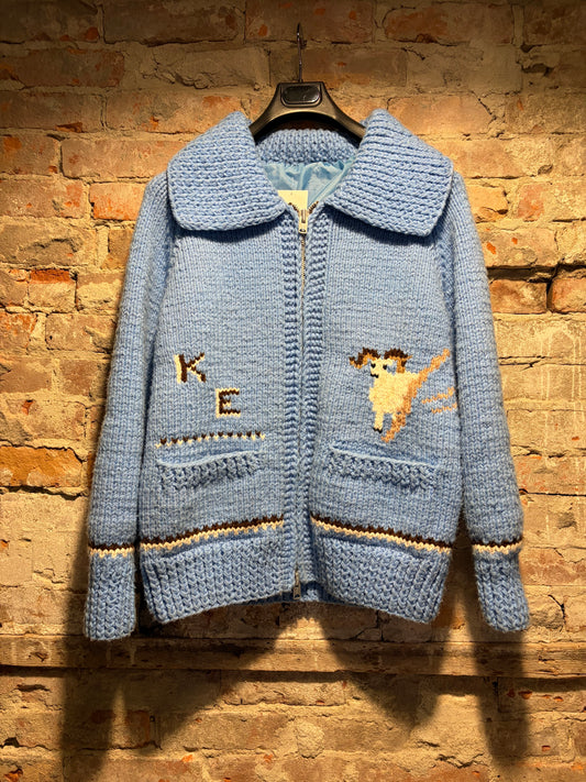 Front of Vintage 1960s Alaska Ram KE Cowichan Sweater Sz M