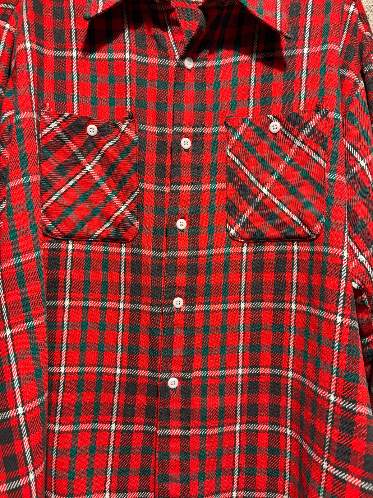 Vintage 1970s Big Yank Cotton Flannel Shirt SZ XL