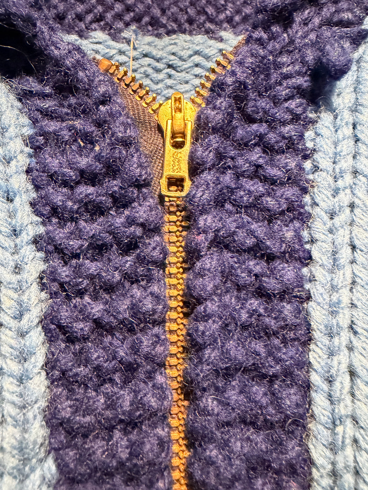Zipper on Vintage 1950s Blue Motorcycle Cowichan Sz L