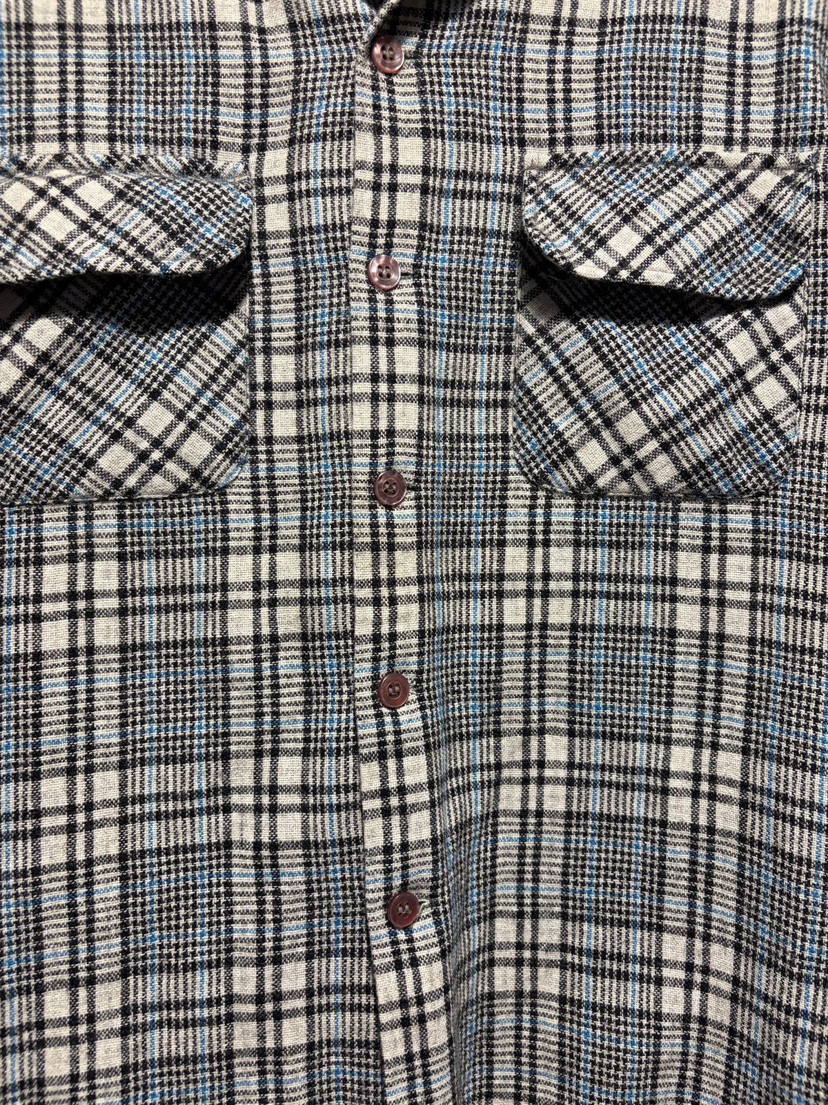 Button on Vintage JCP Wool Blend Loop Collar Flannel SZ M