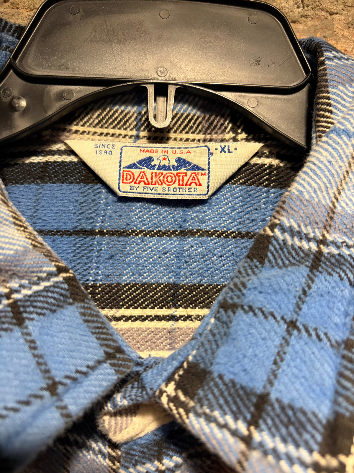Tag on Vintage Dakota Cotton Pearlsnap Flannel SZ XL
