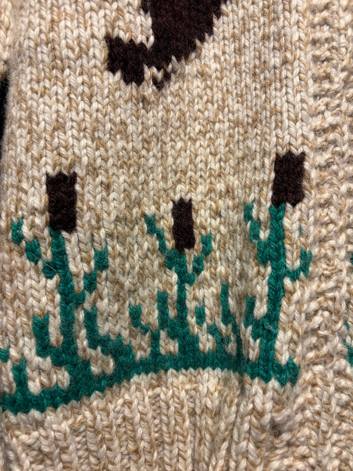 Design on Vintage 1950s Flying Ducks Cowichan Wool Sweater SZ S
