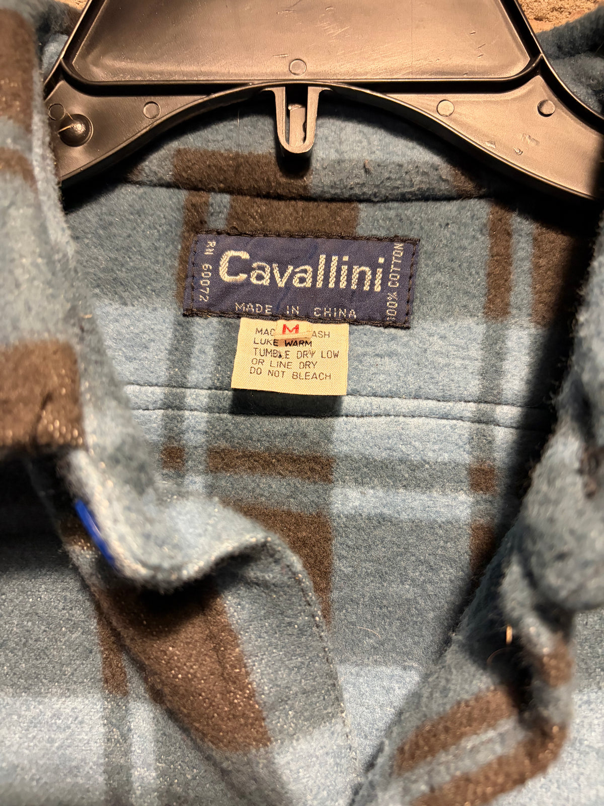 Label on Vintage 1970s Dead Stock Camp Flannel SZ M