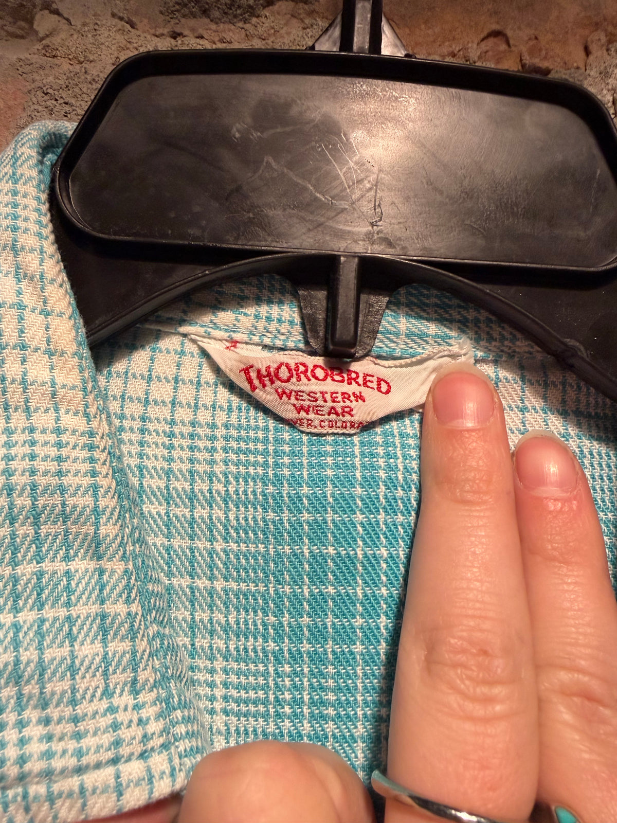 Tag on Vintage Thorobred Western Flannel SZ S