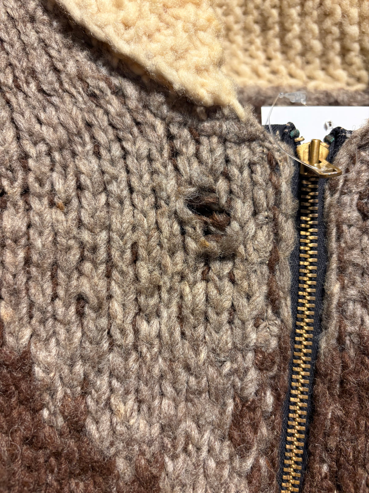 Hole on Vintage Eagle Cowichan Style Sweater SZ M