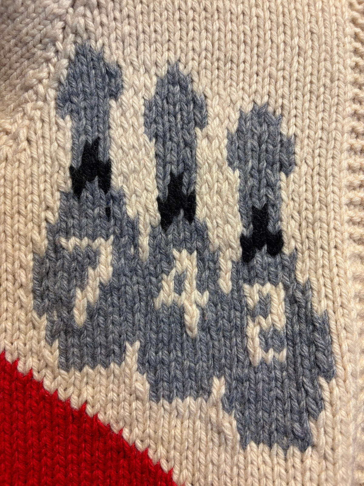 Design on Vintage 1950s Bowling Cowichan Sweater Sz M
