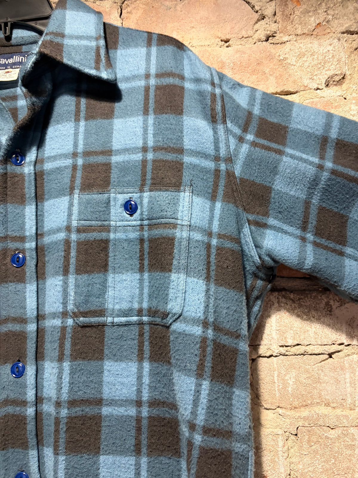 Pit on Vintage 1970s Dead Stock Camp Flannel SZ M