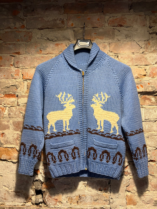 Front of Vintage 1960s Alaska Ram DE Cowichan Sweater SZ L