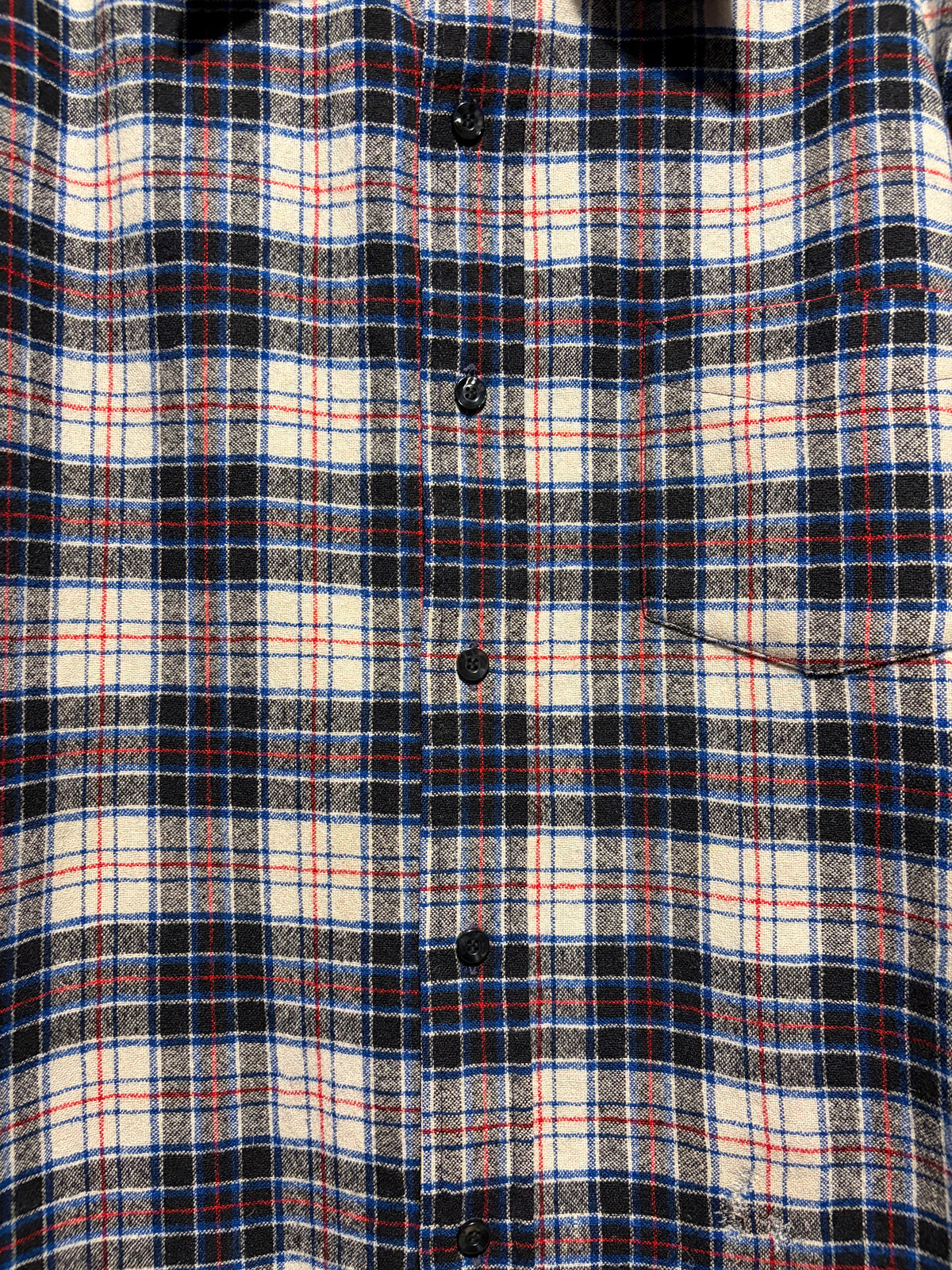 Vintage 1970s Pendleton Black and Blue Flannel SZ M
