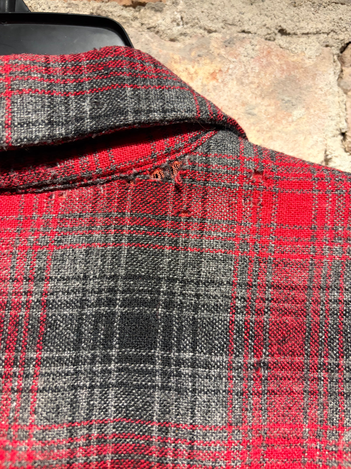 Wear on Vintage Kingsmen Wool Loop Collar Flannel SZ L
