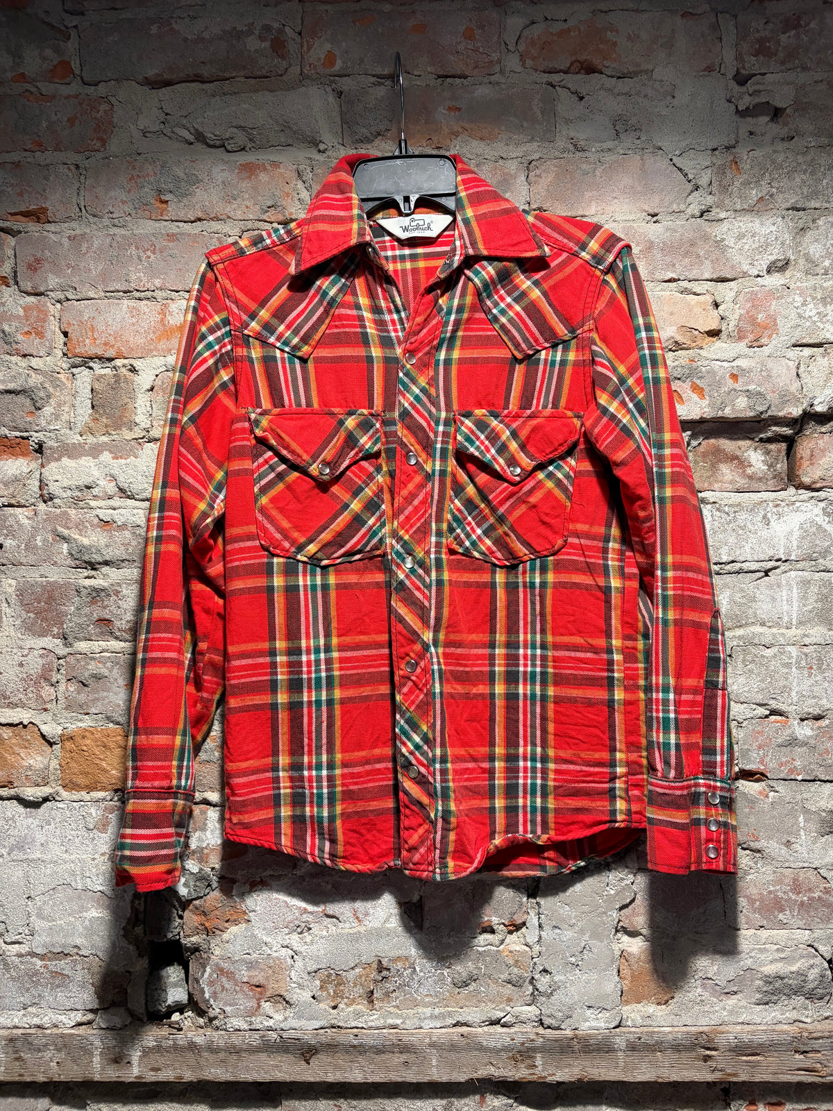 Front of Vintage 1970's Woolrich Flannel Shirt SZ XS