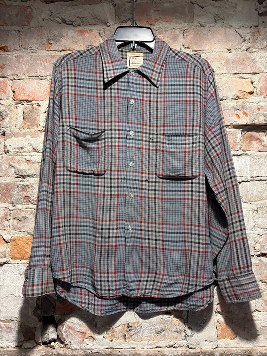 Front of Vintage 1950s Sears Rayon Flannel SZ M